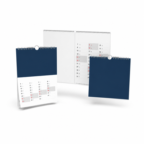 Wandkalender mit Wire-O-Bindung